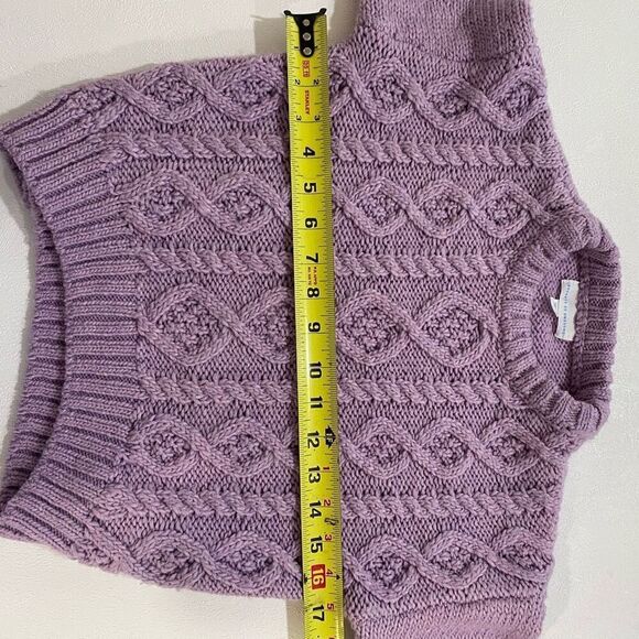 Rockets of Awesome Girls Purple Cable Knit Sweater Size 10 - Picture 4 of 4